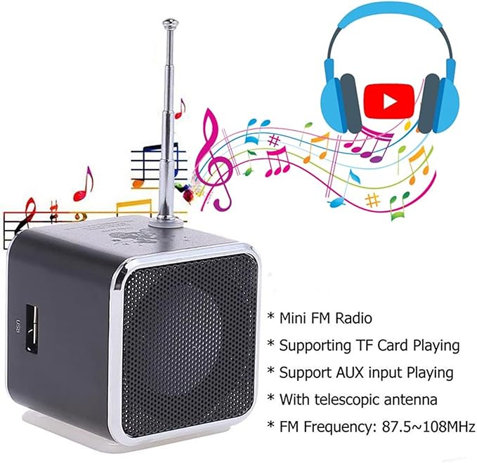 Mini Bluetooth Speaker, Etigood Wireless Music Player Portable FM Radio - Image 4
