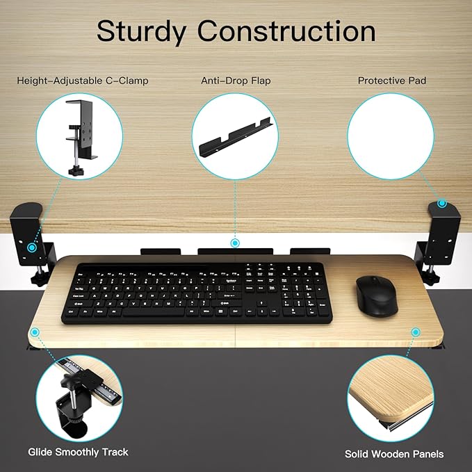 Ergonomic Keyboard Tray Under Desk Pull Out - Image 2