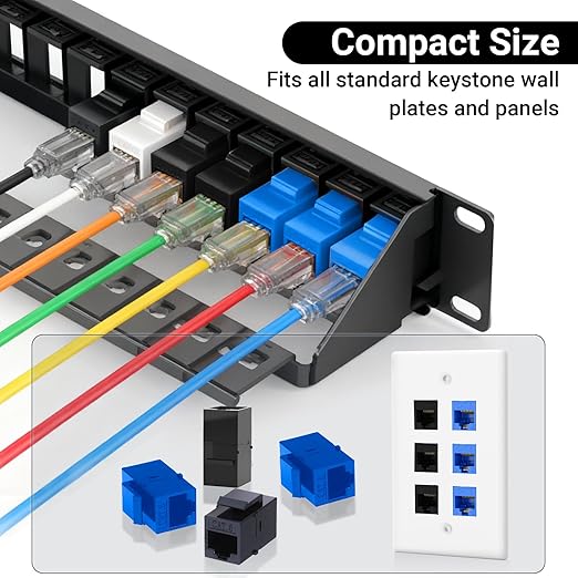 Cat6 RJ45 Keystone Coupler 25-Pack, Ethernet Coupler Female to Female, Ethernet - Image 6