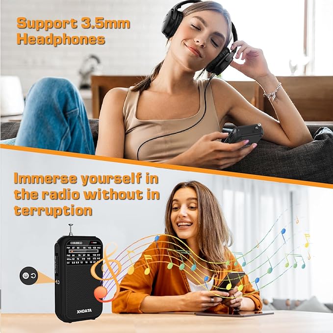 XHDATA D220 Portable Radio AM FM SW Shortwave Receiver Pocket Radios, 2 AA - Image 5