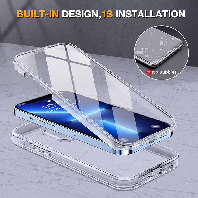 Miracase Glass Case for iPhone 13 Pro Max 6.7 inch, Upgrade Full-Body Clear - Image 3