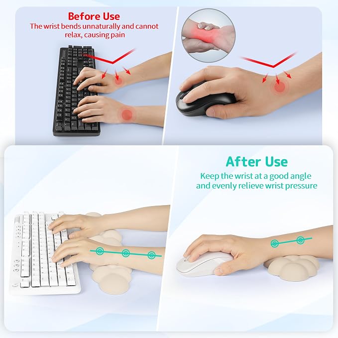 Cloud Wrist Rest Keyboard, Cloud Keyboard Wrist Pad Set - Image 3