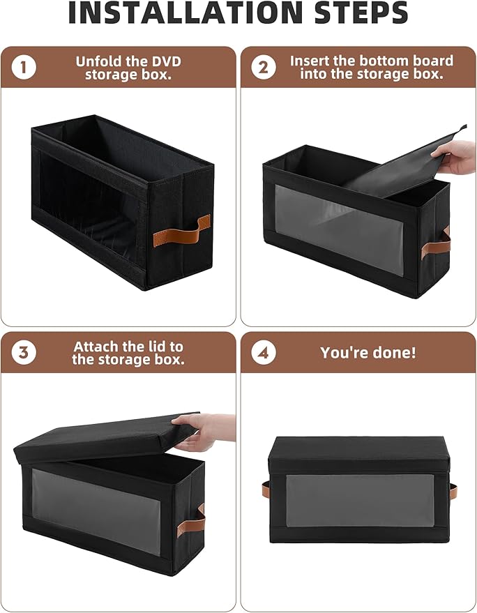 4 Packs DVD Storage Box with Visible Window, Dustproof DVD Case Holder - Image 4