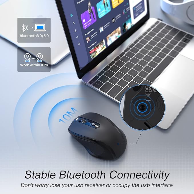 Wireless Mouse, D-09 Computer Mouse USB Cordless Mice - Image 2