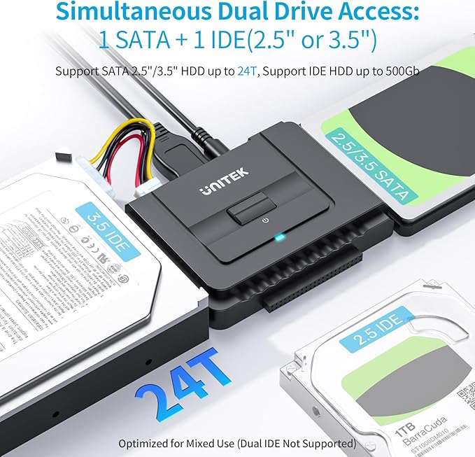 Unitek USB 3.0 to IDE and SATA Converter External Hard Drive Adapter Kit - Image 2