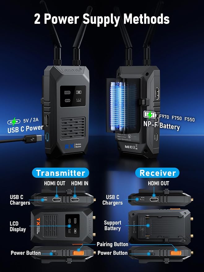 Lemorele Wireless HDMI Transmitter and Receiver, Plug and Play HDMI Local - Image 7
