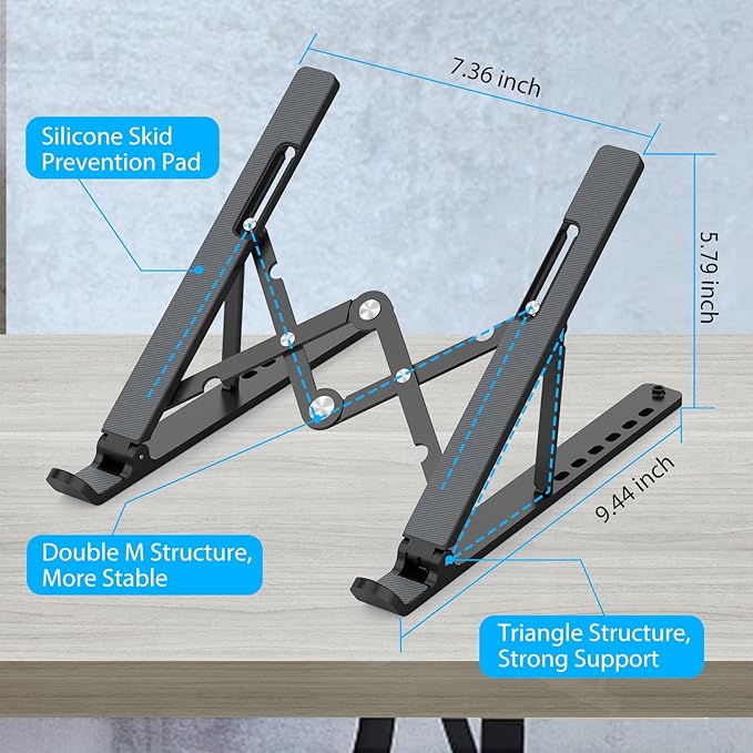 Adjustable Laptop Stand, Portable Laptop Riser - Image 4
