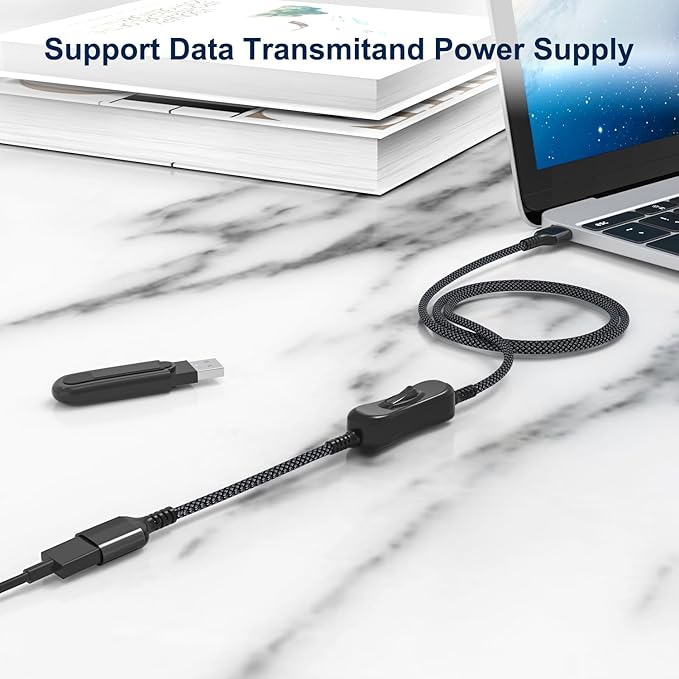 Itramax USB On Off Switch Cable, USB Extension Cable Support Data and Power 6.6 - Image 6
