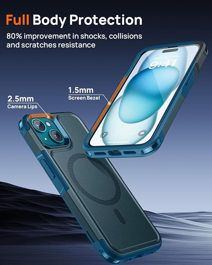 Lanhiem for iPhone 15 Case Magnetic, Heavy Duty Tough Rugged Phone Cover for - Image 4