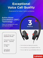 Lenovo Wired ANC Headset, USB-C and USB-A connectivity, Zoom Certified - Image 8