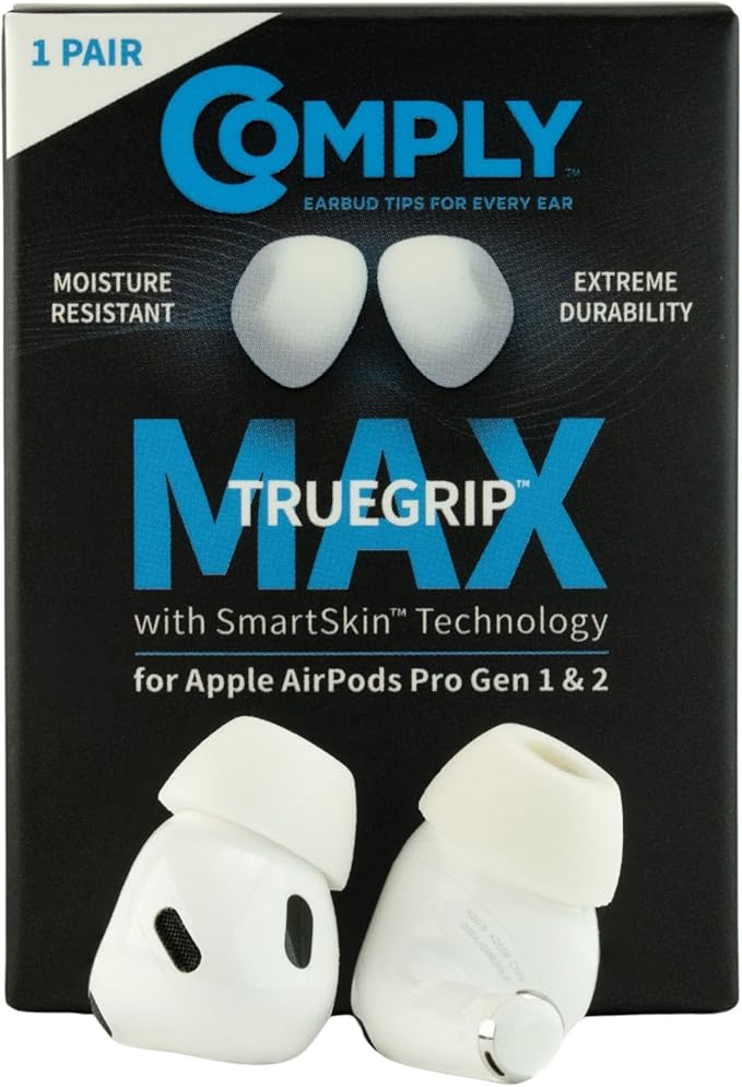 Comply TrueGrip MAX | Premium Memory Foam Replacement Earbud Tips by ComplyFoam