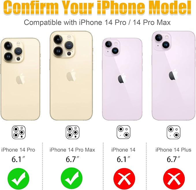 AGVEE 3+3 6 Pack for iPhone 14 Pro 6.1" / 14 Pro Max 6.7" Camera Lens Protector - Image 2