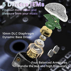 BASN Bmaster5 in Ear Monitors, 1DLC Diaphragm+4BA 5 Drivers IEM Earphones - Image 2