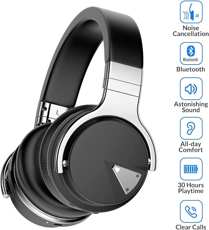Silensys E7 Active Noise Cancelling Headphones Bluetooth Headphones - Image 2