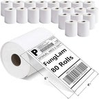 FungLam 80 Rolls 4x6 Direct Thermal Shipping Labels, 250 Labels Per Roll by FungLam