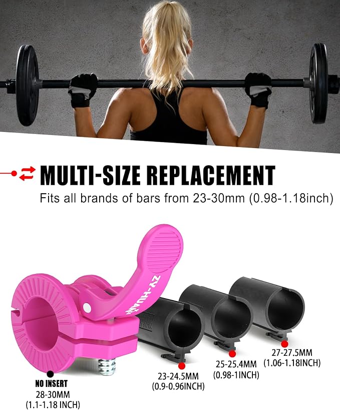 Pro Barbell Clips 1 inch Barbell Clamps 0.9-1.18inch Quick Release Weight Clips - Image 2