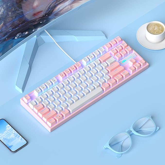 MageGee 75% Mechanical Gaming Keyboard, LED Blue Backlit, 87 Keys Compact TKL - Image 7