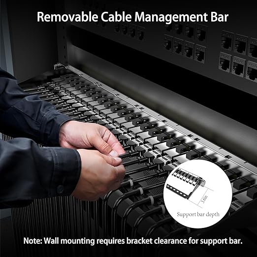 Jadaol 24 Port Shielded Patch Panel Rack or Wall Mount 19-Inch, 1U Cat6A - Image 3