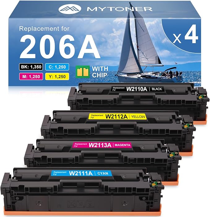 MYTONER 206A Toner Cartridges 4 Pack Compatible Replacement by MYTONER