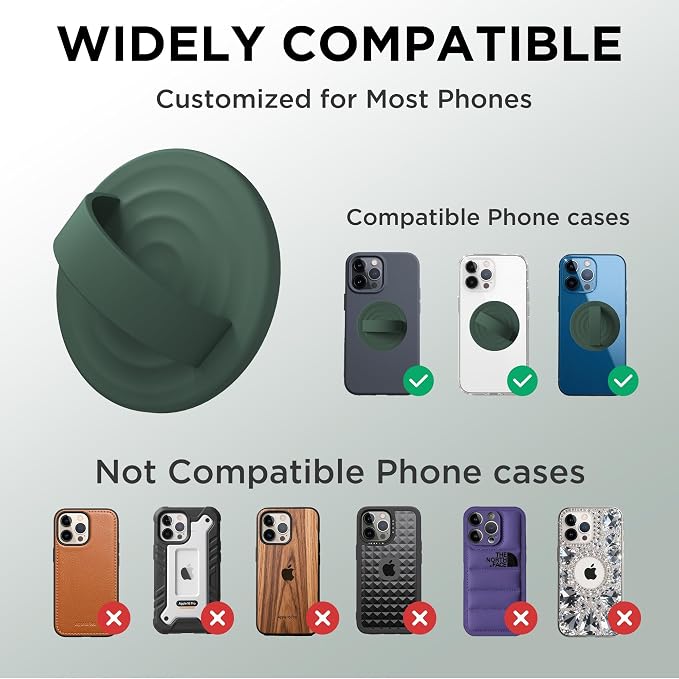 Magnetic Phone Ring Grip Holder, Silicone Finger Loop Grip, Compatible - Image 7