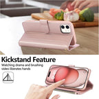 Compatible with iPhone 12/12 Pro Wallet Phone Case-PU Leather Magnetic Flip - Image 3