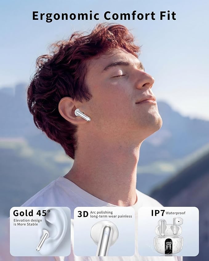 Wireless Earbuds, 2026 Bluetooth 5.4 Headphones Bass Stereo Ear Buds - Image 7