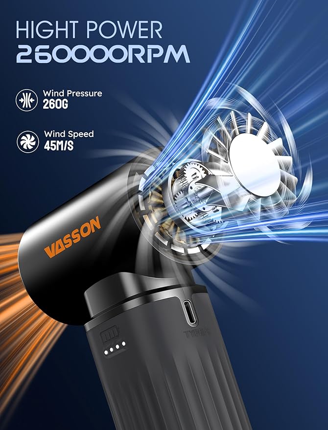 Compressed Air Duster, 260000RPM Cordless Electric Air Blower - Image 2