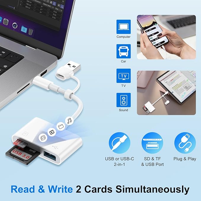 USB C to USB SD Card Reader for Samsung Galaxy S26 - Image 2