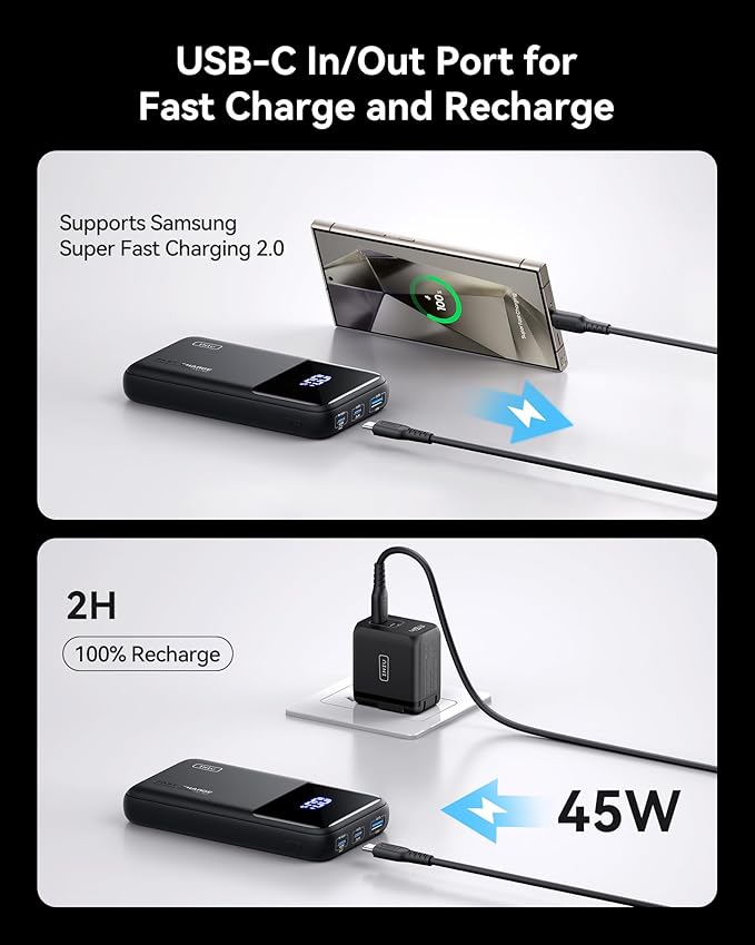INIU Power Bank, 20000mAh 65W Compact USB C Laptop Portable Charger, PD QC Fast - Image 5