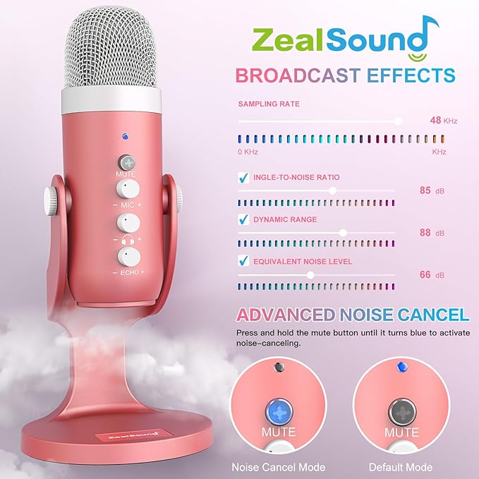 ZealSound USB Microphone, Condenser Computer Mic, Plug&Play Gaming Microphones - Image 3