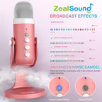 ZealSound Gaming USB Pink Microphone - Image 3