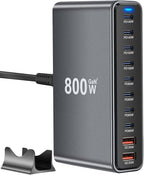 800W USB C Fast Charger Block, 10 Port USB Charging Station, GaN Ⅲ Pro Dual by LMSEP