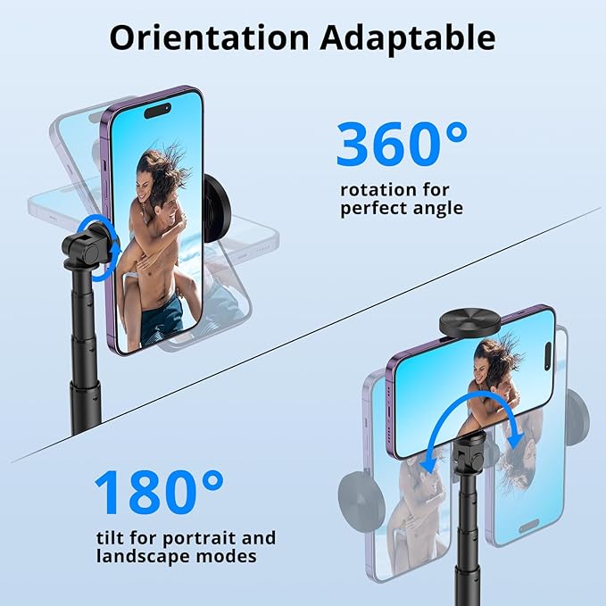 ATUMTEK 51" Selfie Stick Tripod, All in One Extendable Phone Tripod Stand - Image 2