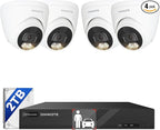 ONWOTE 4K NVR PoE Security Camera System 2 Way Audio, 8 Channel NVR 2TB by ONWOTE