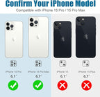 AGVEE 3+3 6 Pack for iPhone 15 Pro 6.1" / 15 Pro Max 6.7" Camera Lens Cover - Image 2