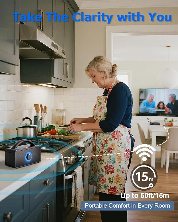 Wireless TV Speaker, Portable TV Audio Amplifier - Image 6