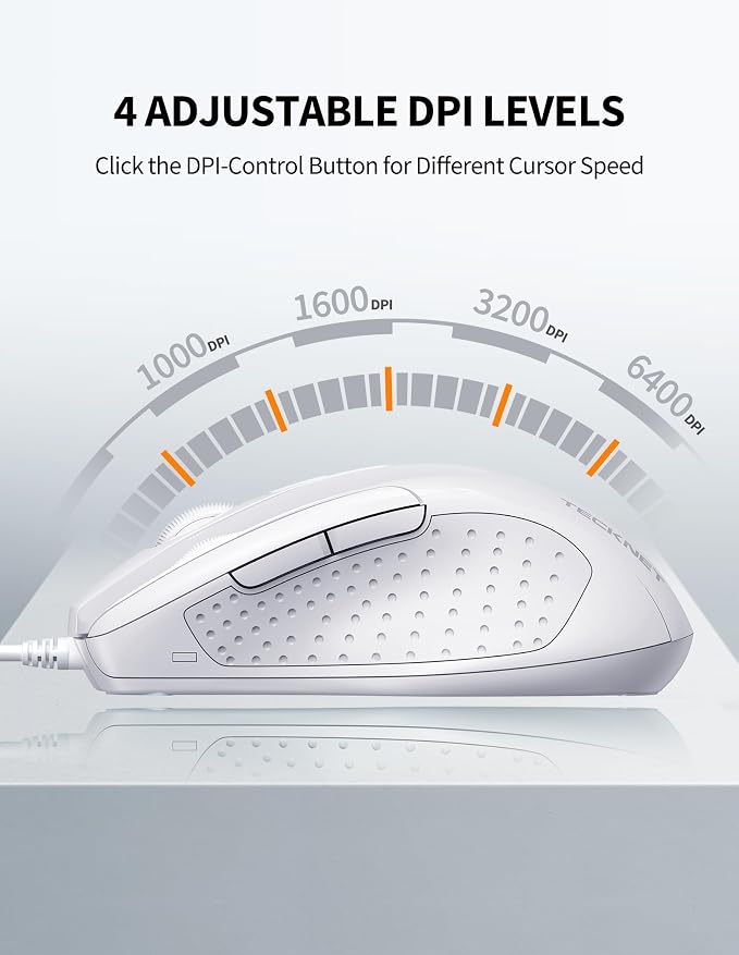 TECKNET USB Wired Mouse, 6-Button Corded Mouse - Image 2