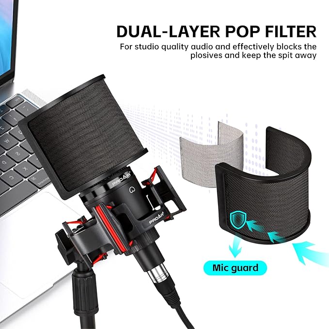 XLR Podcast Microphone Professional Cardioid Condenser Microphone - Image 6
