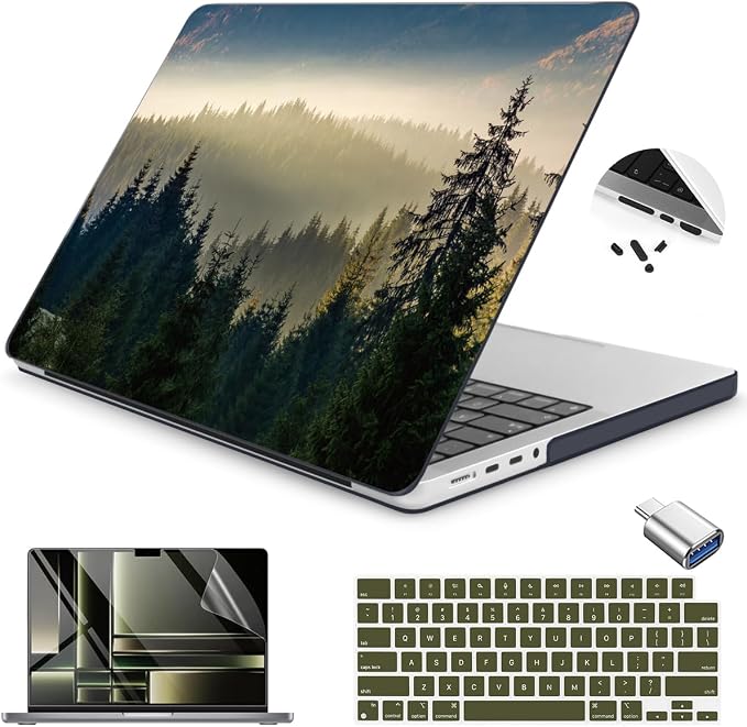 Teryeefi for MacBook Pro 14 inch Case M4 M3 M2 M1 2024 2023 2021, Hard Shell by Teryeefi