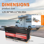2 pack Dumfume 12V 200Ah LiFePO4 Lithium Battery, 2560Wh Energy, 1280W Load - Image 3