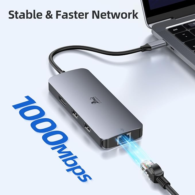 USB C Docking Station Dual Monitor, LIONWEI Laptop Docking Station 3 Monitors - Image 6