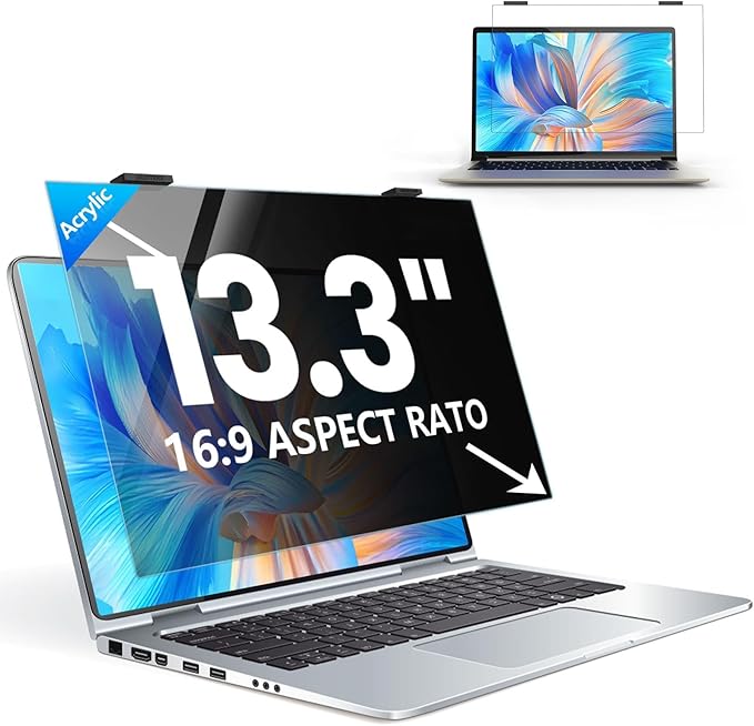 Laptop Privacy Screen 13.3 inch, 9H Hanging Privacy Screen by HOME