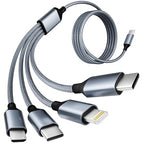 USB C Multi Charging Cable, 4 in 1 Charging Cable Nylon Braided USB-C Multiple by MPATIBY