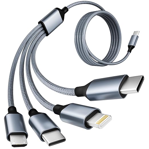 USB C Multi Charging Cable, 4 in 1 Charging Cable Nylon Braided USB-C Multiple by MPATIBY