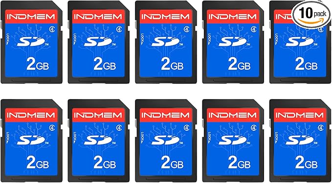 INDMEM 2GB SD Card, 10 Packs Class 4 2GB Flash Memory Card MLC Standard Secure by READYXIO