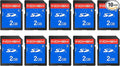 INDMEM 2GB SD Card, 10 Packs Class 4 2GB Flash Memory Card MLC Standard Secure by READYXIO