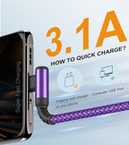 sweguard USB Type C Charger Cable Right Angle iPhone 16 Charger Nylon Braided - Image 2