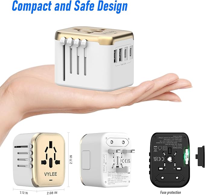 Universal International Power Travel Plug Adapter, 5 in 1 European Travel Plug - Image 5
