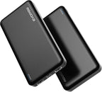 2 Pack Portable Charger, Slimmer 10000mAh Power Bank, USB C in&Out Fast by EVOPOW