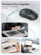 R108 Bluetooth Wireless Mouse – Dual Bluetooth ＆ 2.4GHz USB Receiver, 4 DPI - Image 4